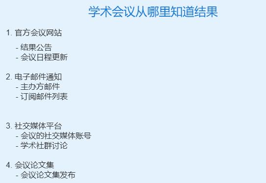 学术会议从哪里知道结果