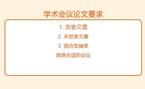 学术会议要求发表还是未发表文章