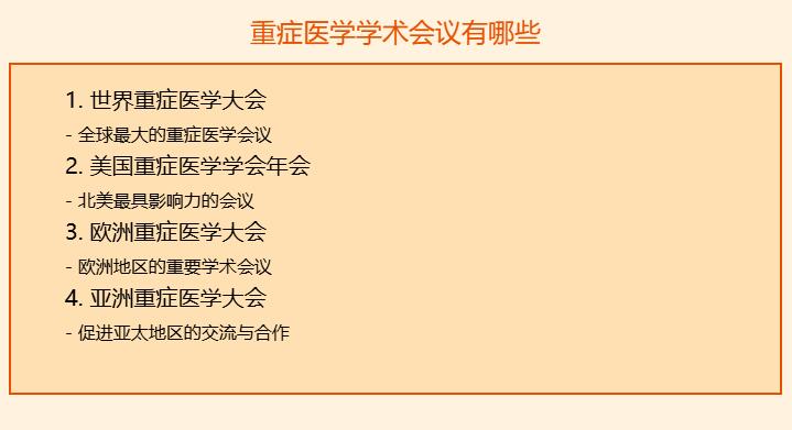 重症医学学术会议有哪些