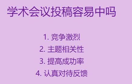 学术会议投稿容易中吗,一投就中吗